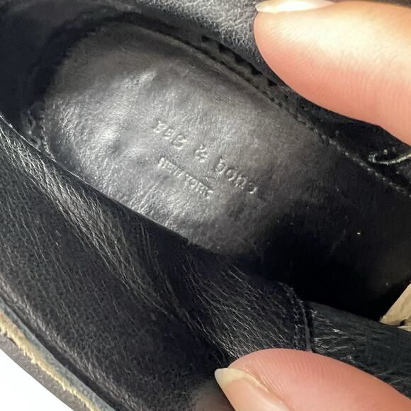 Rag & Bone Harrow Ankle Boots Womens Size 7-7.5 Tan Suede Booties Heeled Shoes - Picture 10 of 13